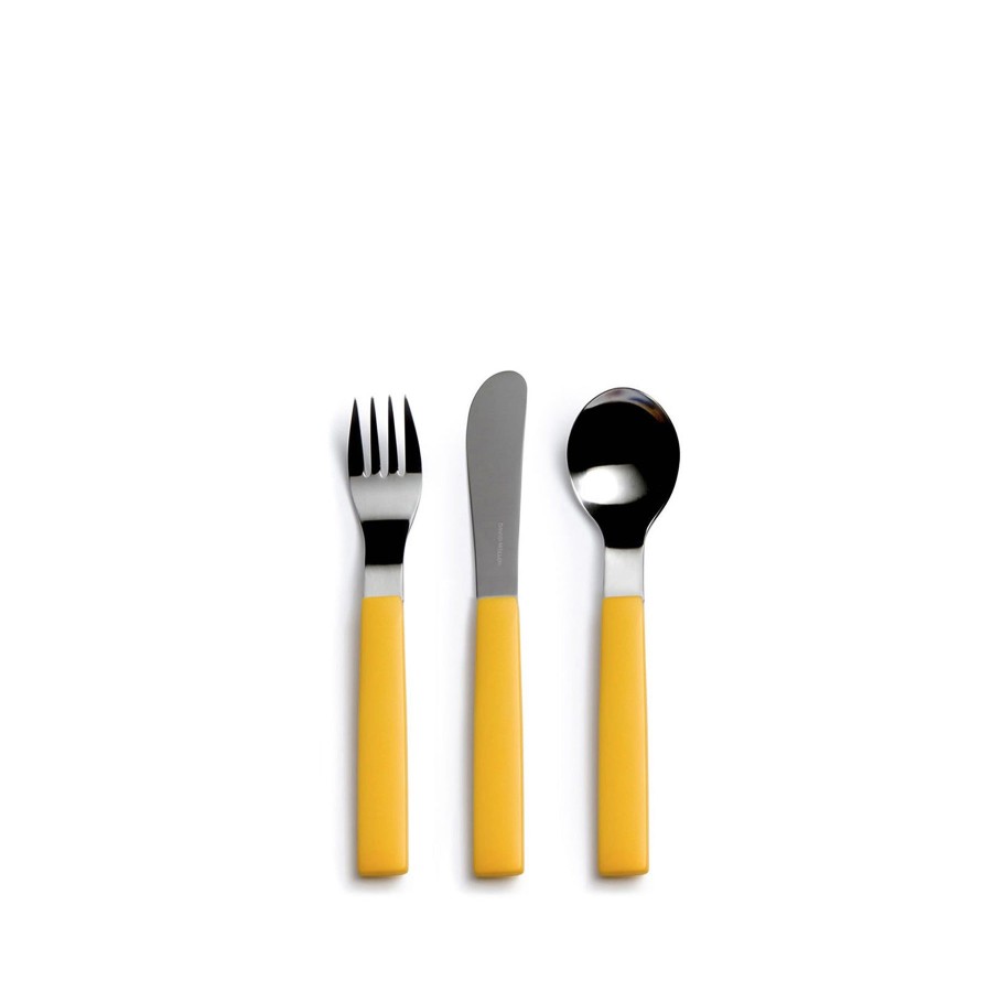 Clearance Heath Ceramics Heath Kids Flatware Set With Yellow Handles