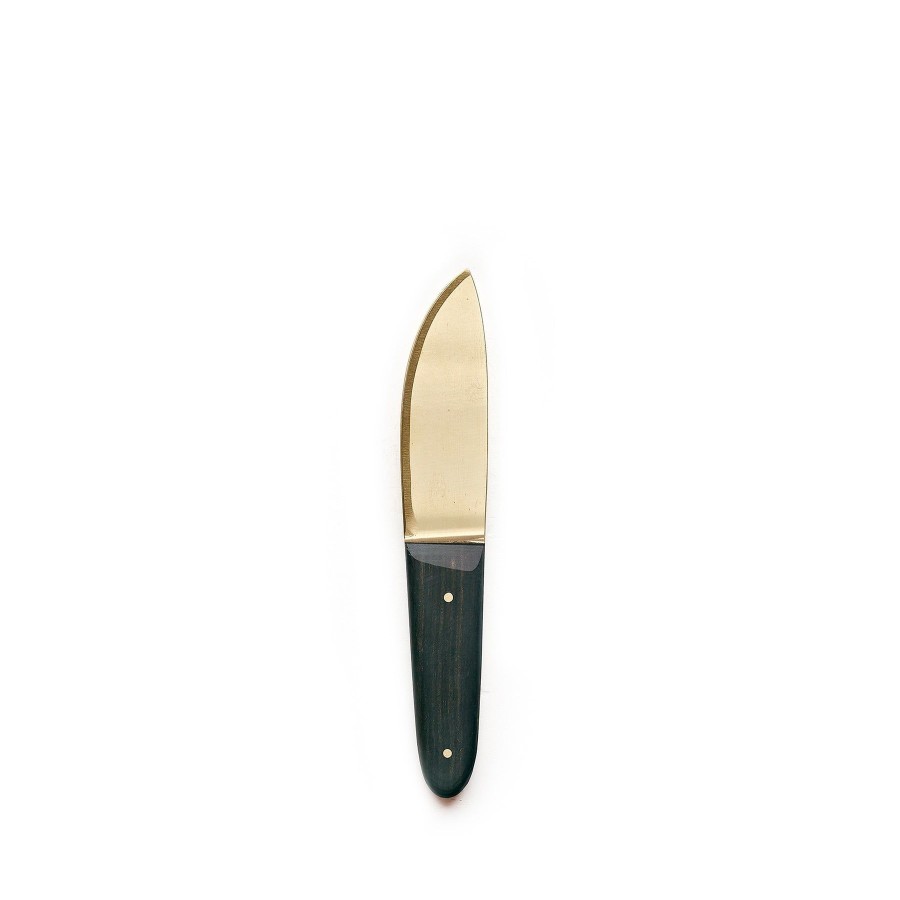 Hot Heath Ceramics Large Brass And Walnut Cheese Knife