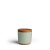 Wholesale Heath Ceramics Container With White Oak Lid In Myrtle Green