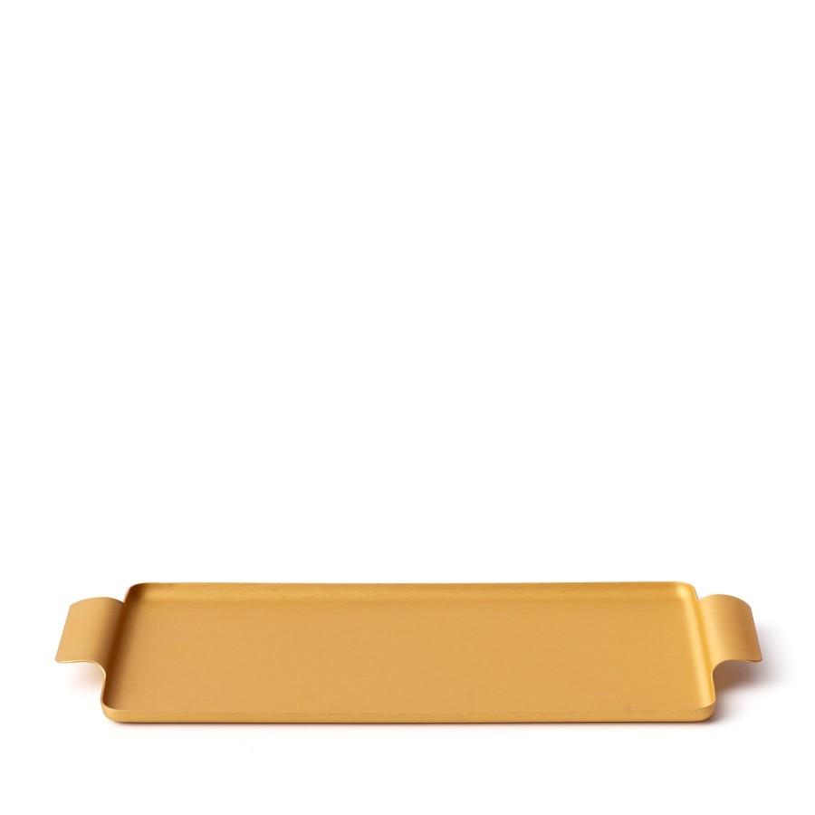 Wholesale Heath Ceramics Pressed Tray In Gold 7 X 14