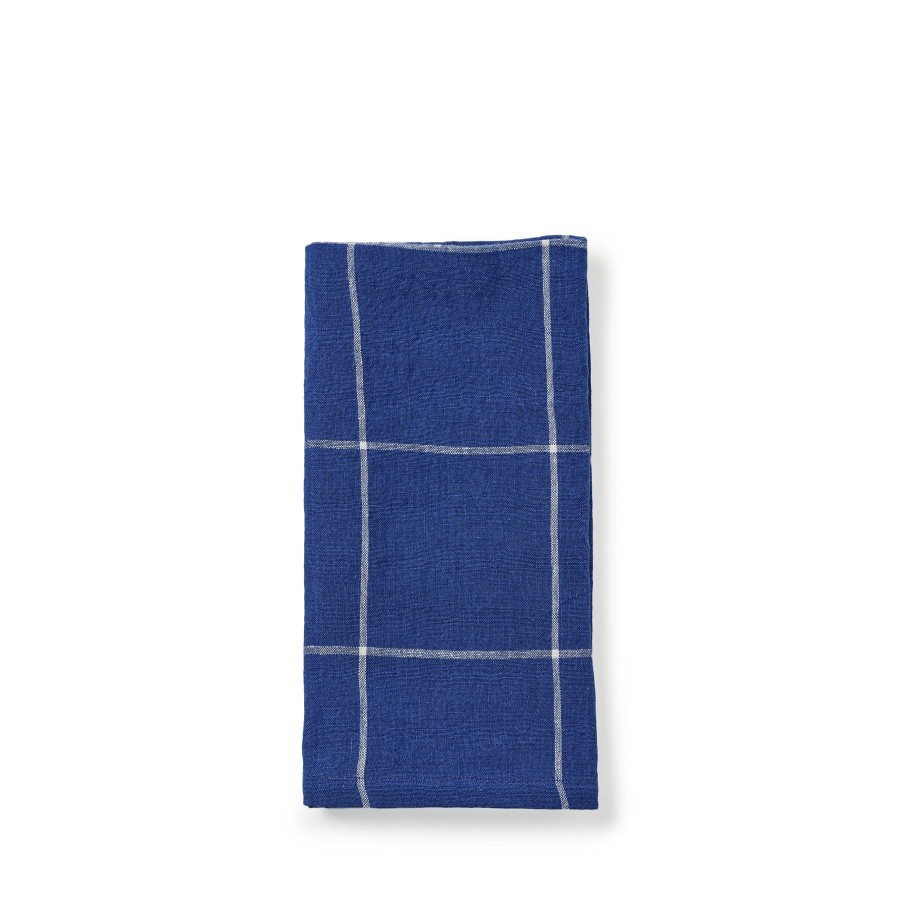 Best Heath Ceramics Windowpane Napkin In Cobalt Blue