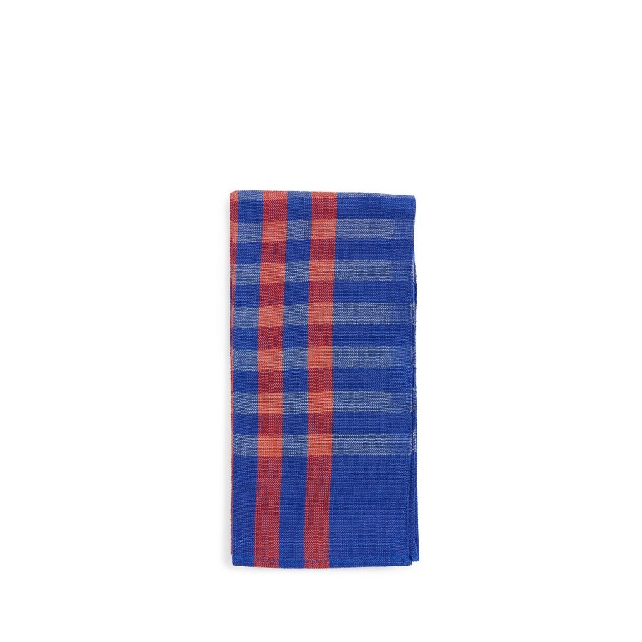 New Heath Ceramics Grid Napkin In Cobalt (Set Of 2)