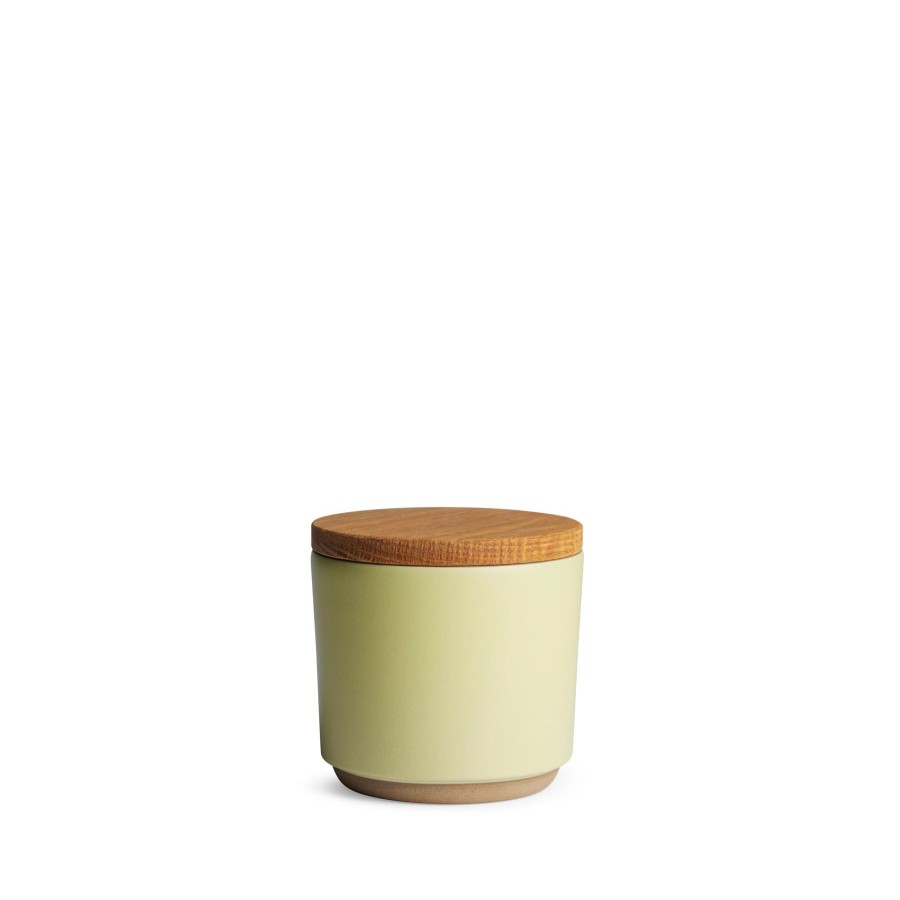 New Heath Ceramics Container With White Oak Lid In Lemon Rind