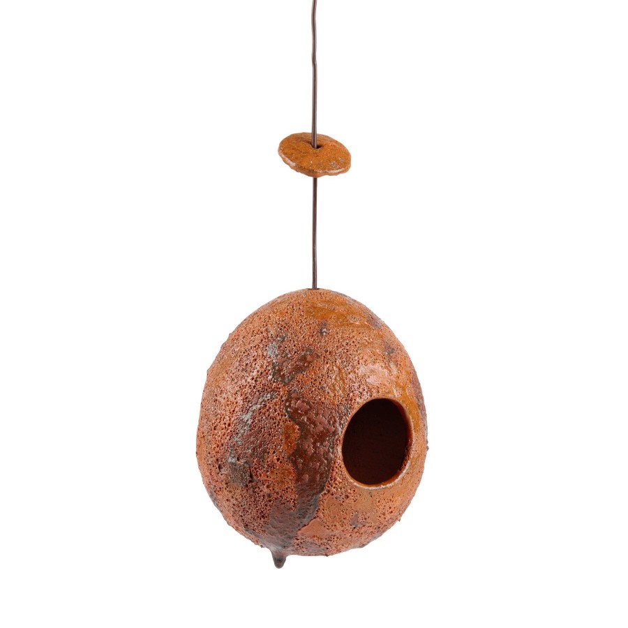 New Heath Ceramics Ceramic Birdhouse In Orange