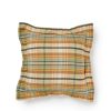 Hot Heath Ceramics Square Pillow In Cottage Plaid