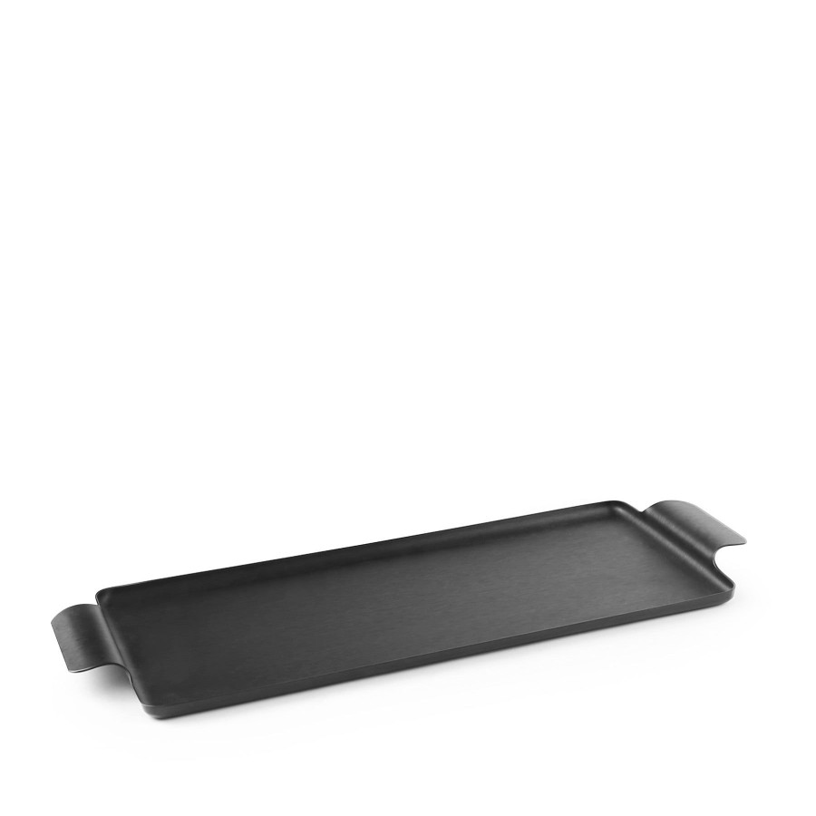 Online Heath Ceramics Pressed Tray In Black 7 X 14