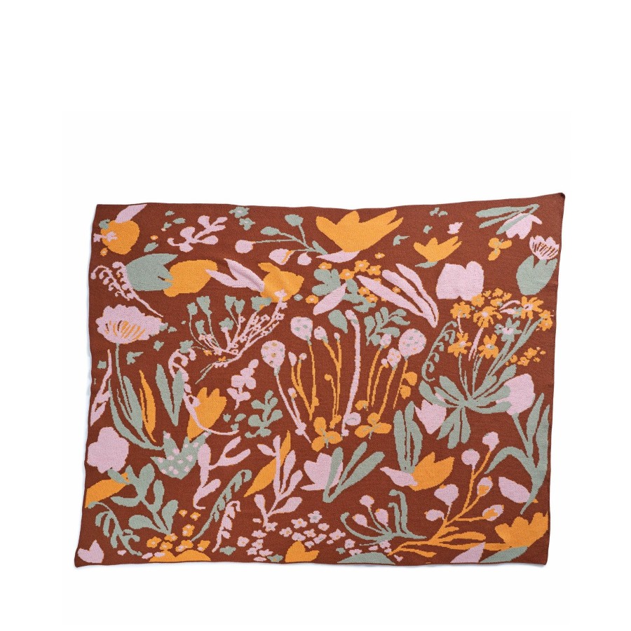 Online Heath Ceramics Poppies And Lotus Blanket In Cinnamon