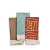 Best Heath Ceramics Chalet H Weave Tea Towels In Natural, Tomato, And Myrtle Green (Set Of 3)