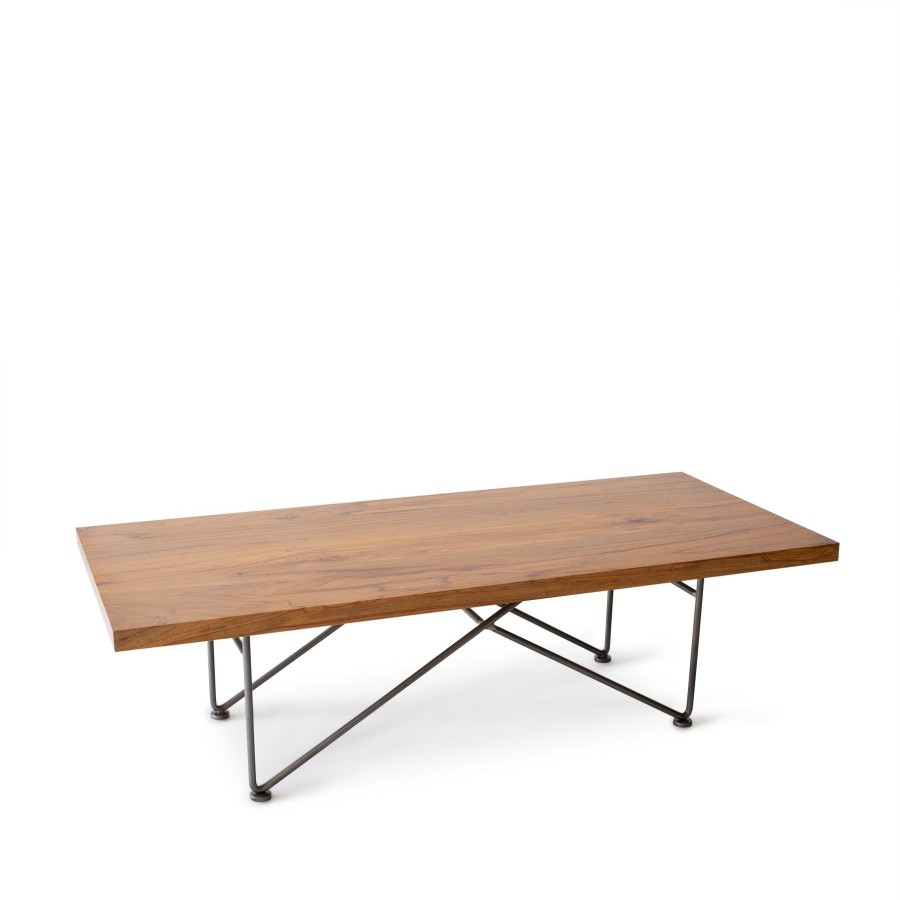 New Heath Ceramics Texas Pecan Coffee Table With Natural Steel Base