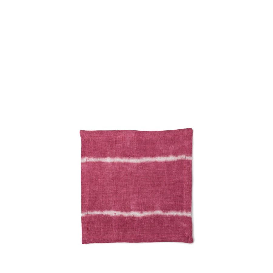 Online Heath Ceramics Stripes Cocktail Napkin In Cranberry