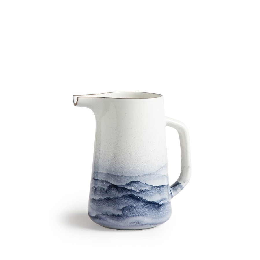 Wholesale Heath Ceramics Large Pitcher In Midnight And Opaque White Watercolor