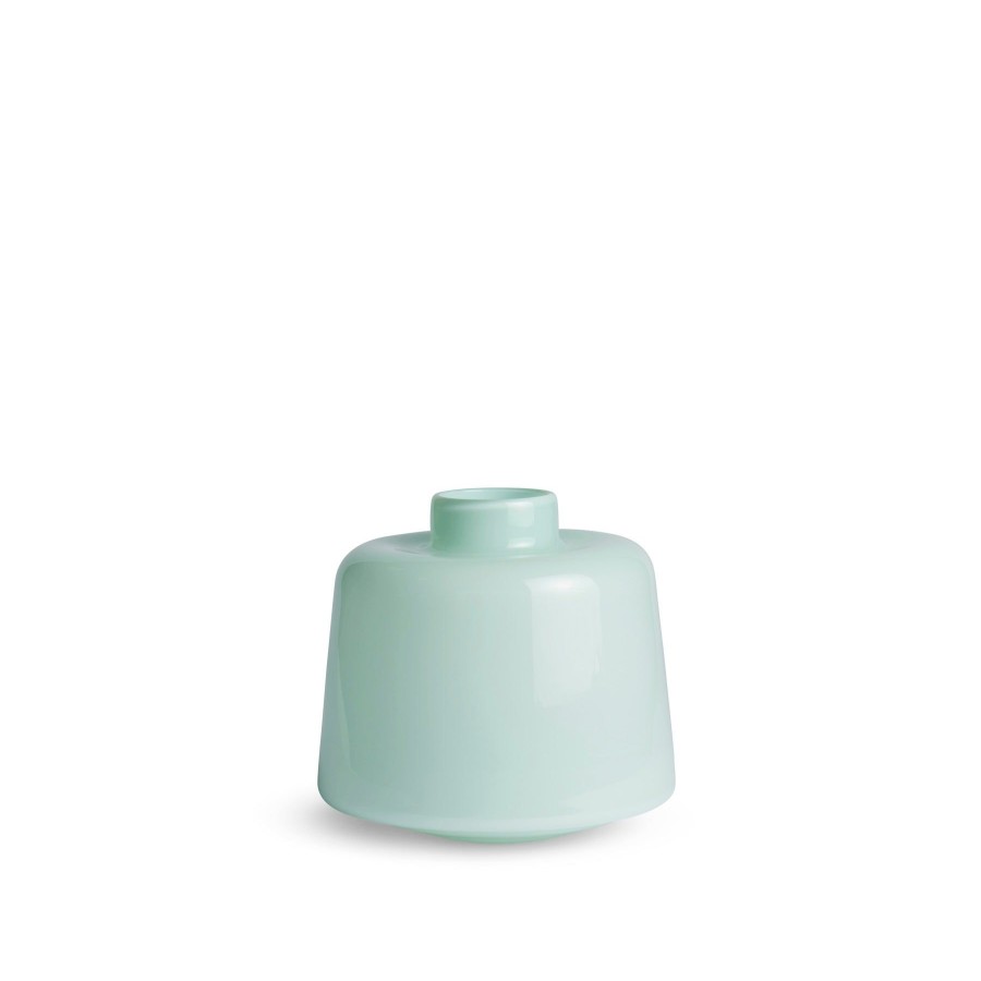 New Heath Ceramics Wide Glass Vase In Celadon