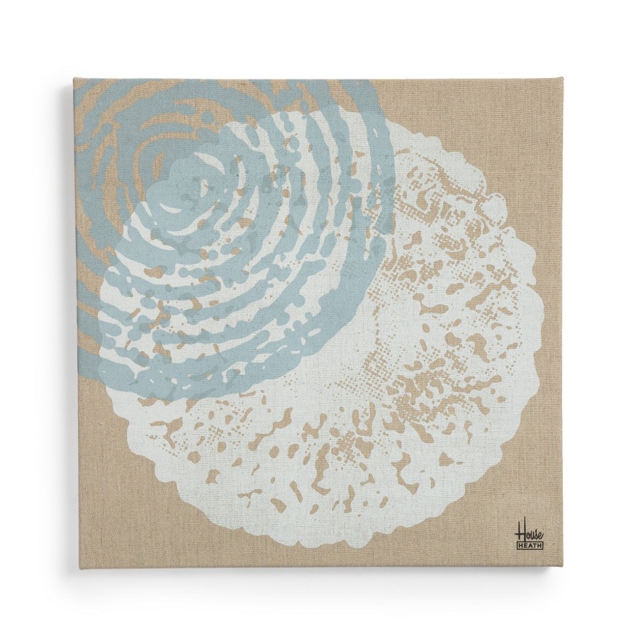 Best Heath Ceramics Linen Screen Print In White And Blue