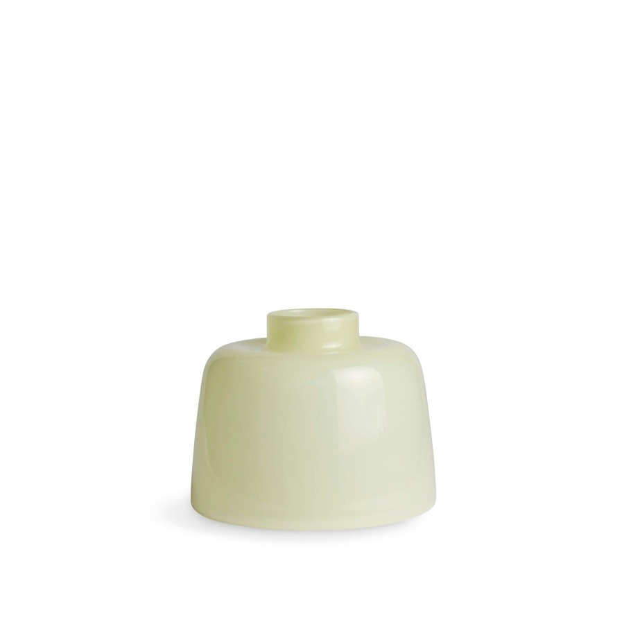 Hot Heath Ceramics Wide Glass Vase In Lemon Rind