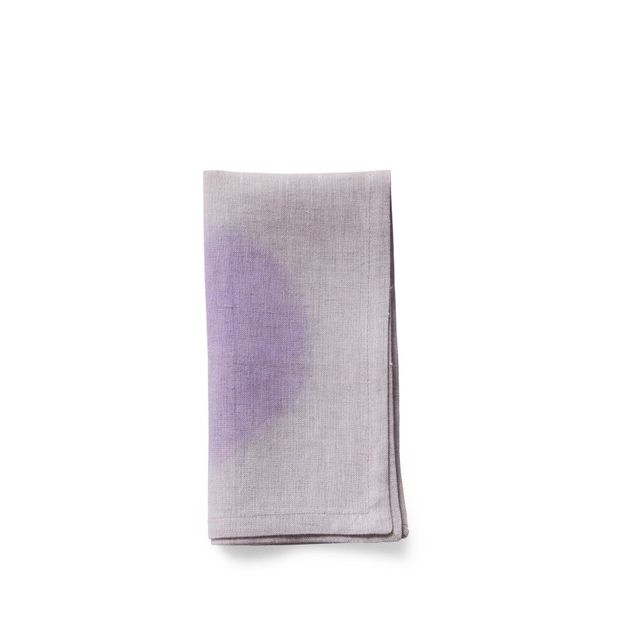 Clearance Heath Ceramics Hand-Painted Linen Napkin In Dusk Circle