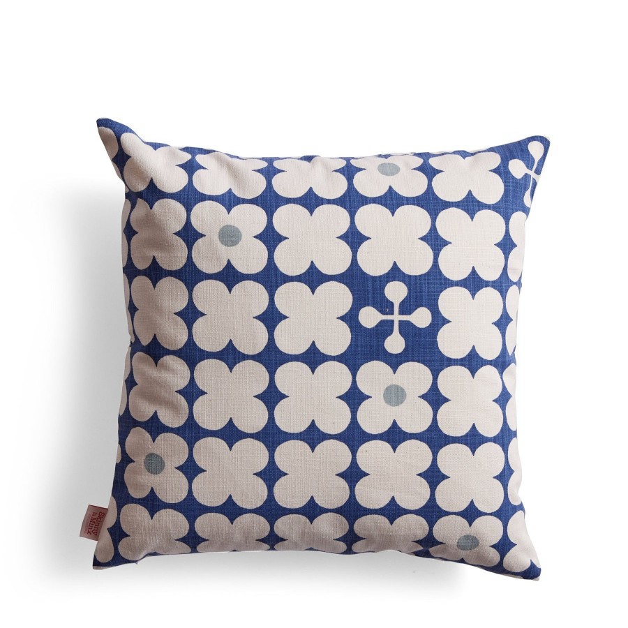 Hot Heath Ceramics Scandi Candy Cushion In Inky Blue