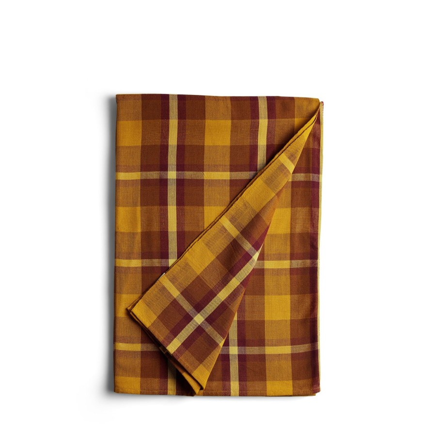 Best Heath Ceramics Bonnie Plaid Tablecloth In Harvest