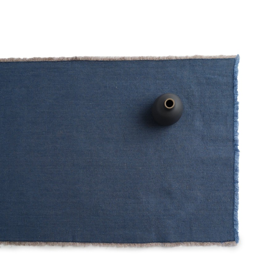 Best Heath Ceramics Linen Hopsack Runner In Indigo Blue