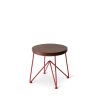 Clearance Heath Ceramics Walnut Stool With Strawberry Red Base