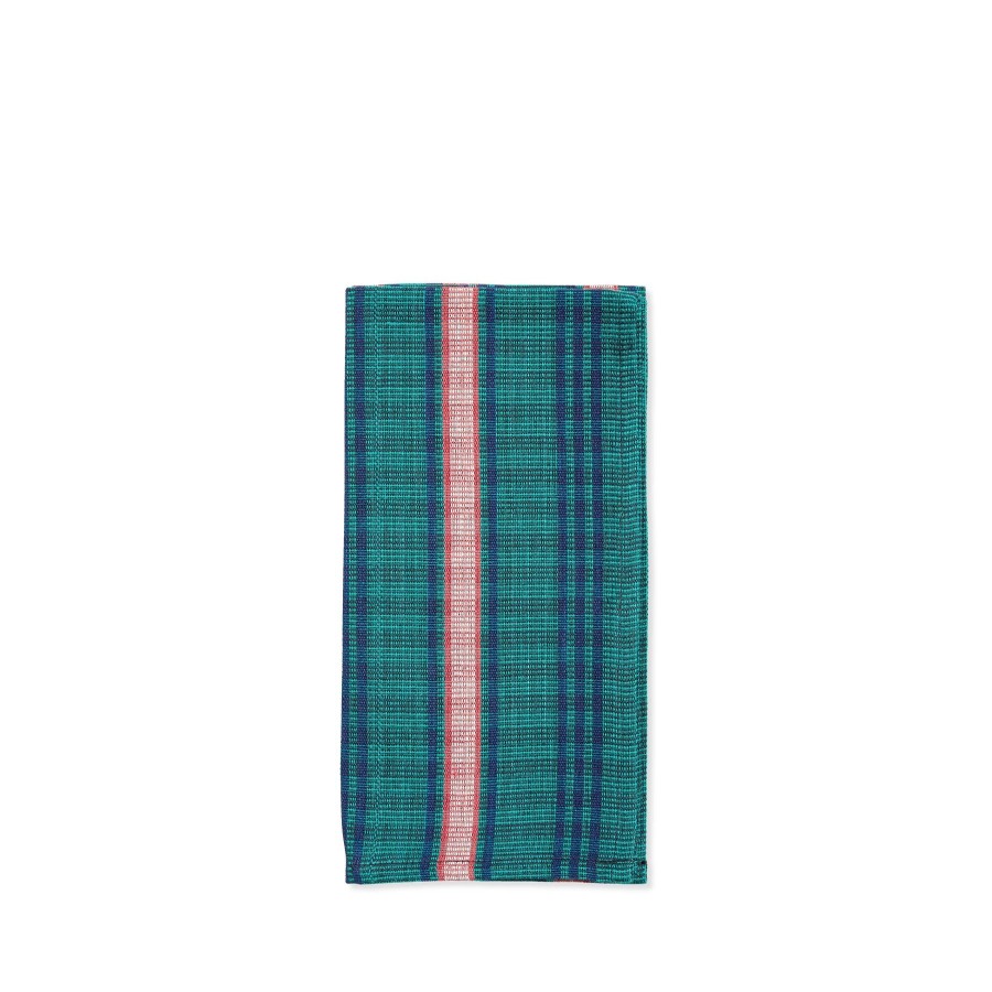 Best Heath Ceramics Cotton Tartan Napkin In Green, Navy Blue & Red