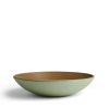 New Heath Ceramics Shallow Salad Bowl In Antique Green Thread/Myrtle Green