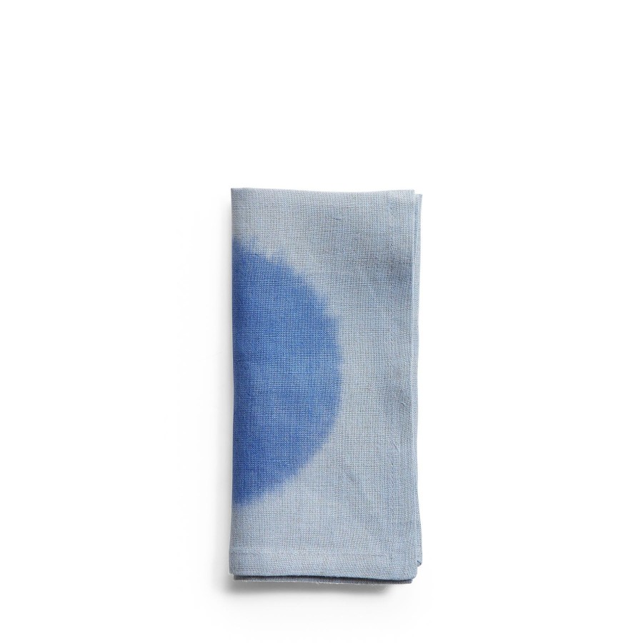 Wholesale Heath Ceramics Hand-Painted Linen Napkin In Ultramarine Circle