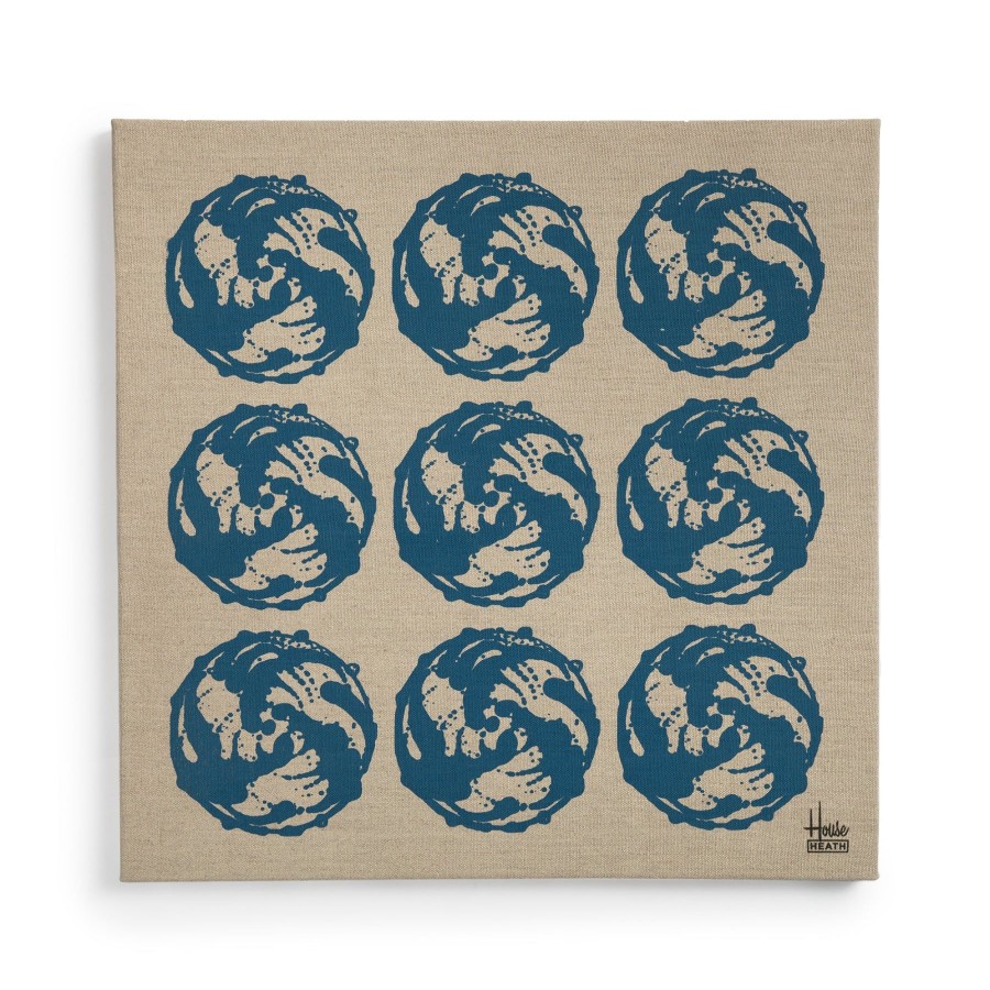 New Heath Ceramics Linen Screen Print In Blue