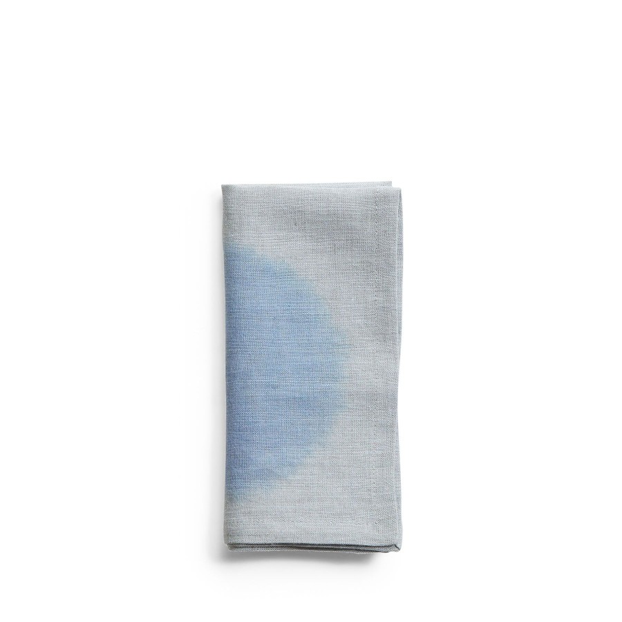 Hot Heath Ceramics Hand-Painted Linen Napkin In Glacier Circle